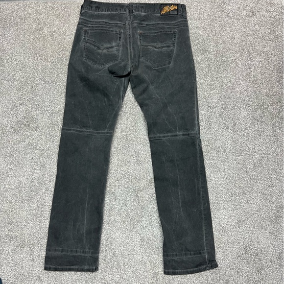 Affliction Jeans Men 33 Faded Black Gage Straight 36x33 Double Knee Denim - Picture 10 of 11